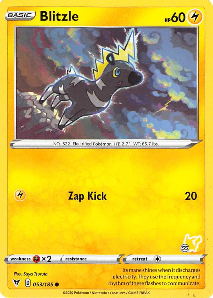 Blitzle (053/185) (Pikachu Stamp #55) [Battle Academy 2022] | Devastation Store