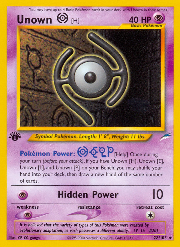 Unown [H] (28/105) [Neo Destiny 1st Edition] | Devastation Store