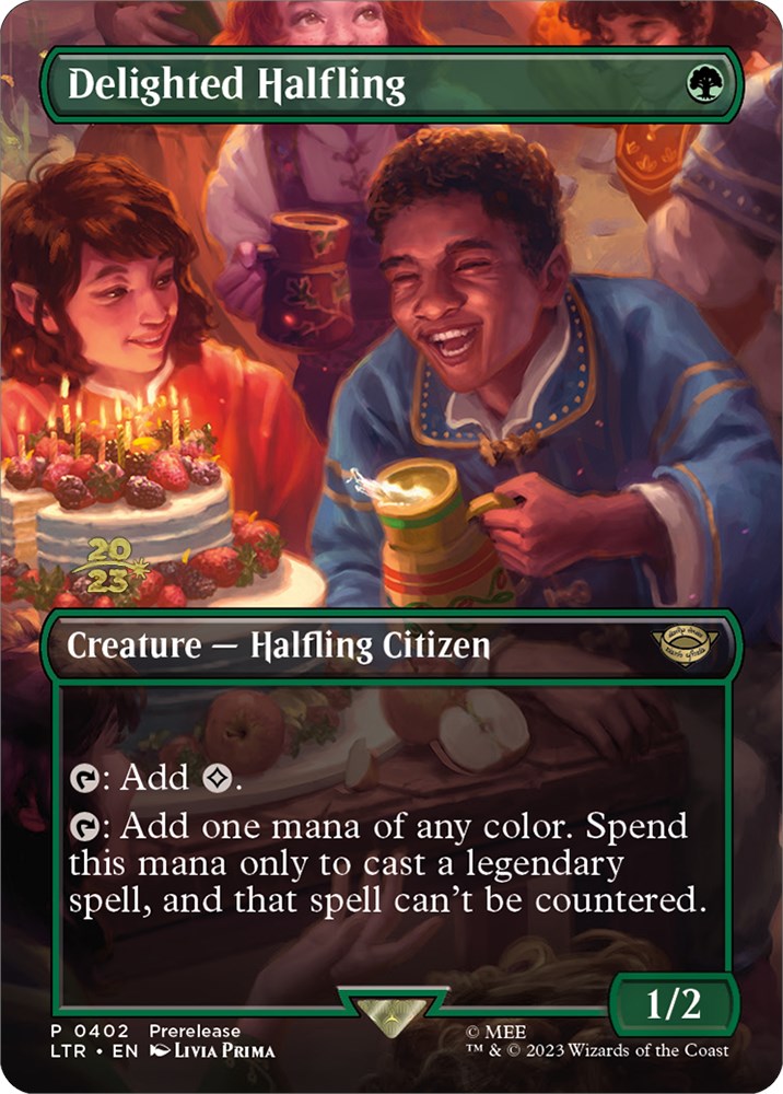 Delighted Halfling (402) [The Lord of the Rings: Tales of Middle-Earth Prerelease Promos] | Devastation Store