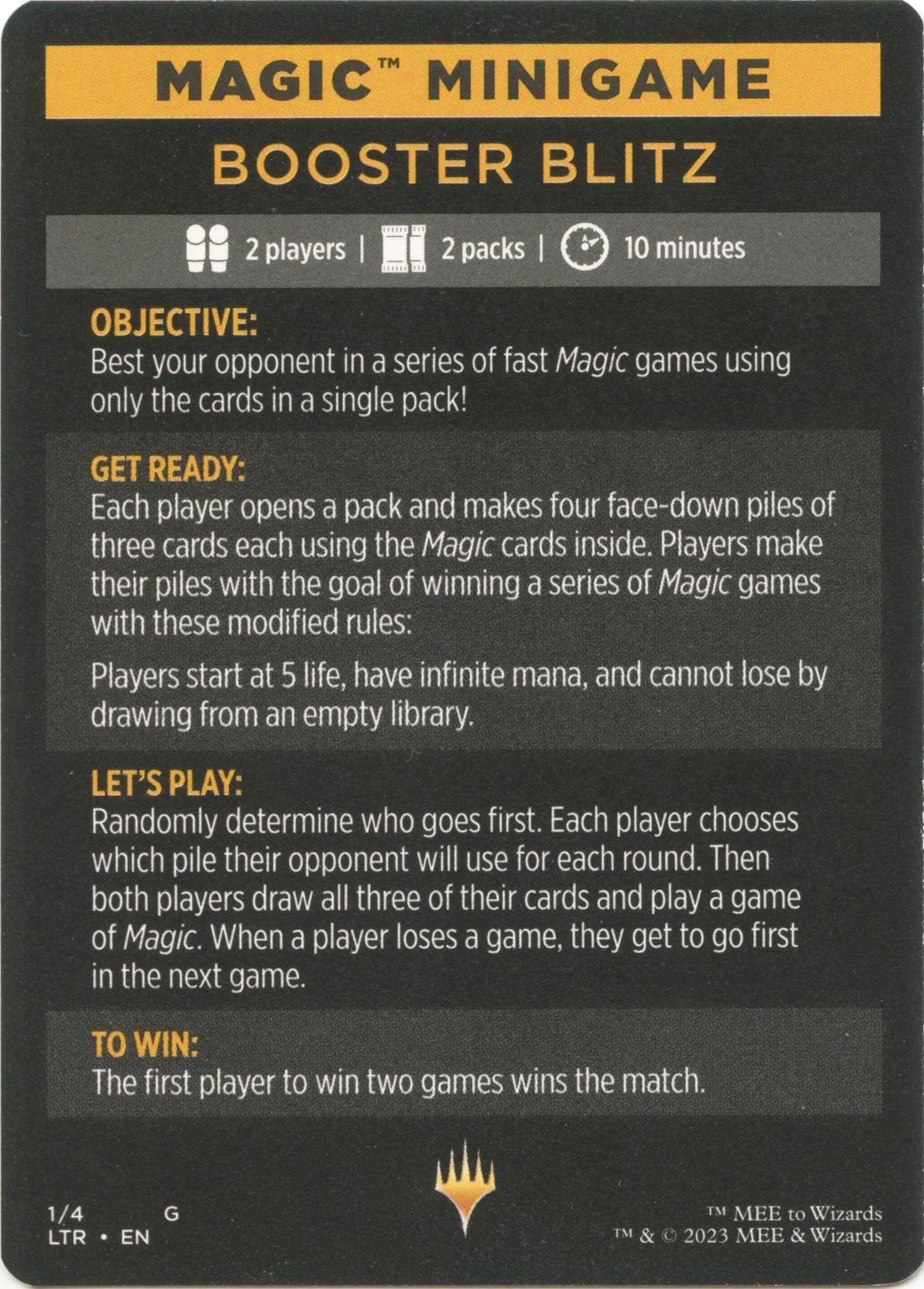 Booster Blitz (Magic Minigame) [The Lord of the Rings: Tales of Middle-Earth Minigame] | Devastation Store