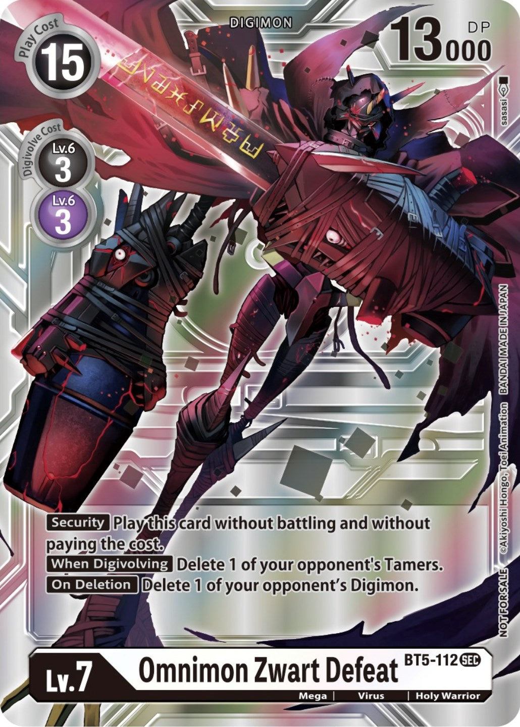 Omnimon Zwart Defeat [BT5-112] (Silver Alternate Art) [Alternative Being Booster] | Devastation Store