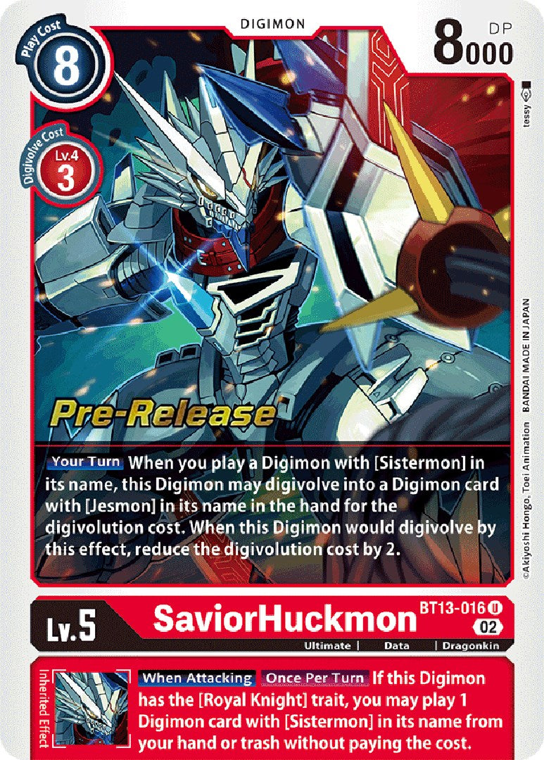 SaviorHuckmon [BT13-016] [Versus Royal Knight Booster Pre-Release Cards] | Devastation Store