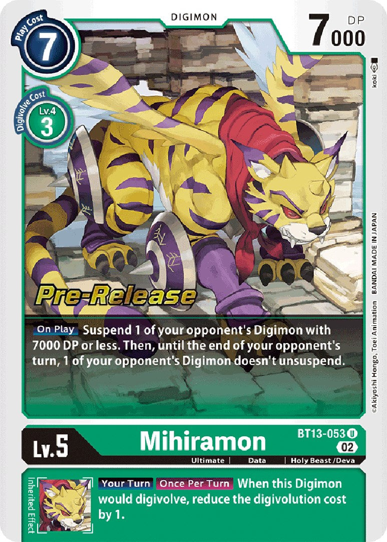 Mihiramon [BT13-053] [Versus Royal Knight Booster Pre-Release Cards] | Devastation Store