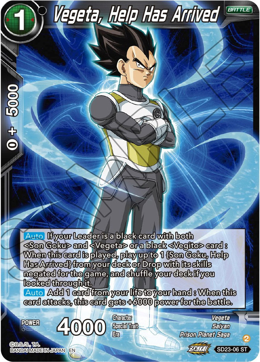 Vegeta, Help Has Arrived (SD23-06) [Critical Blow] | Devastation Store