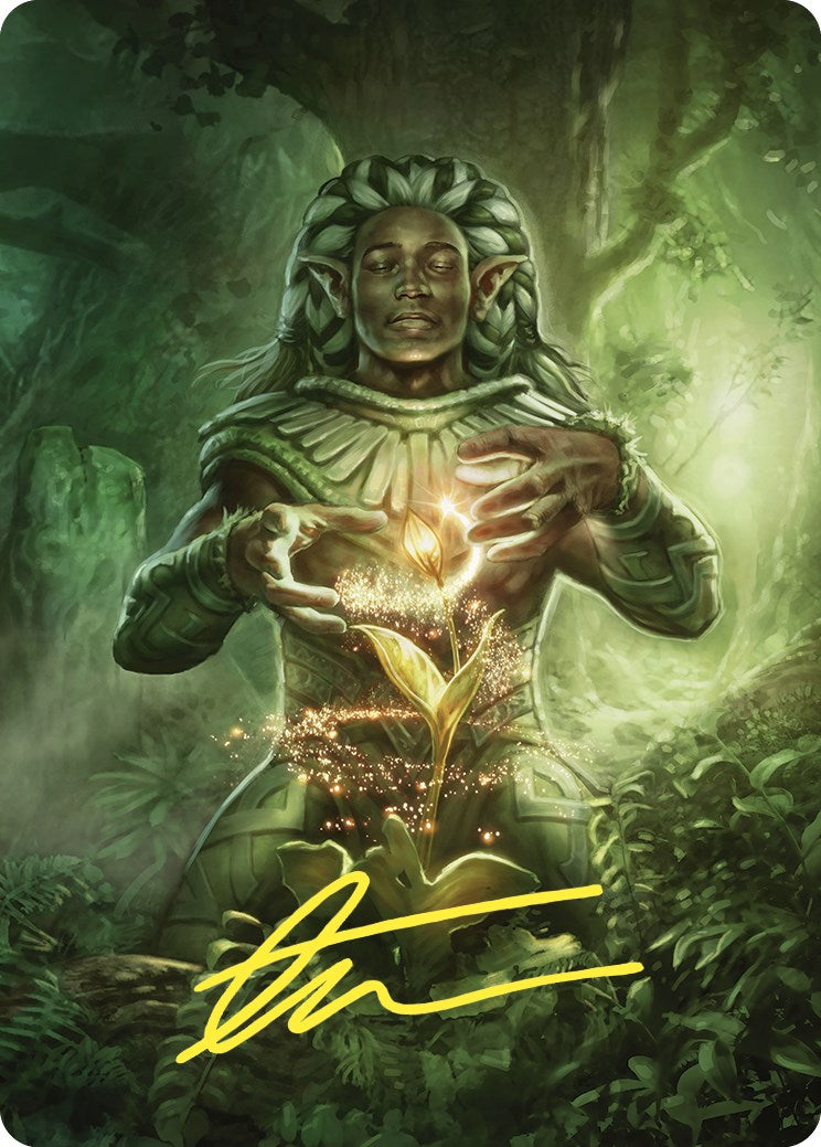 Elvish Mystic Art Card (Gold-Stamped Signature) [Commander Masters Art Series] | Devastation Store