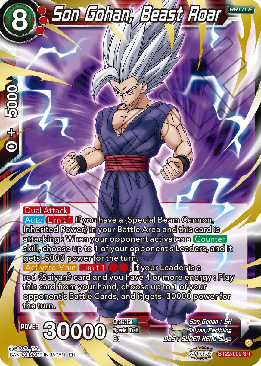 Son Gohan, Beast Roar (BT22-009) [Critical Blow] | Devastation Store