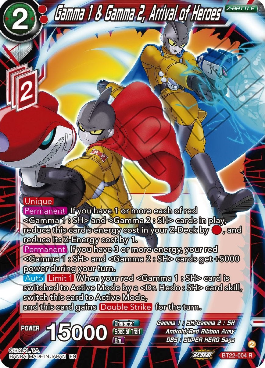 Gamma 1 & Gamma 2, Arrival of Heroes (BT22-004) [Critical Blow] | Devastation Store