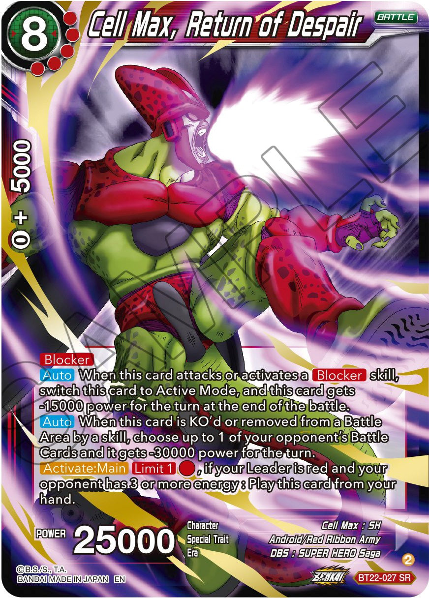 Cell Max, Return of Despair (BT22-027) [Critical Blow] | Devastation Store