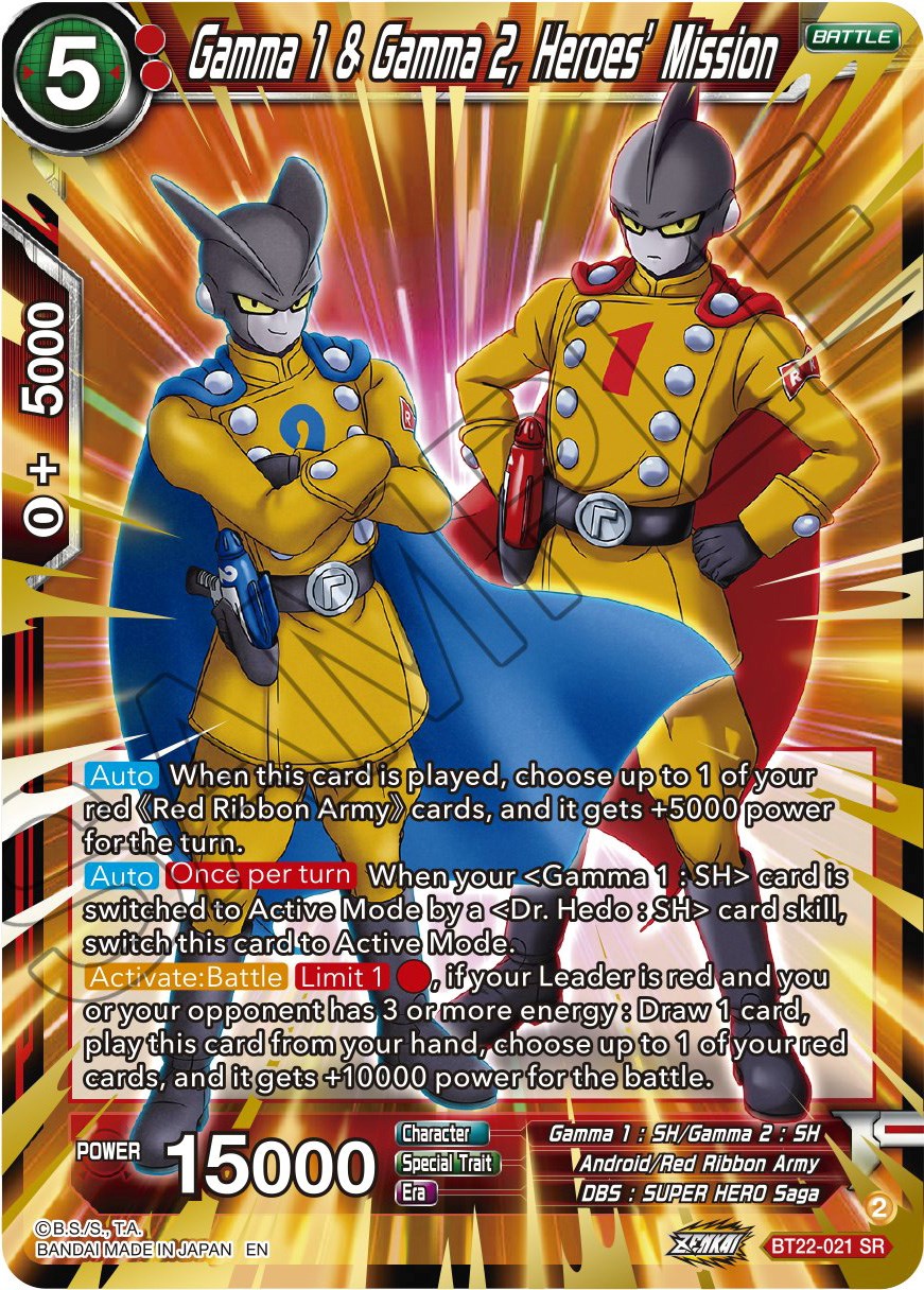 Gamma 1 & Gamma 2, Heroes' Mission (BT22-021) [Critical Blow] | Devastation Store