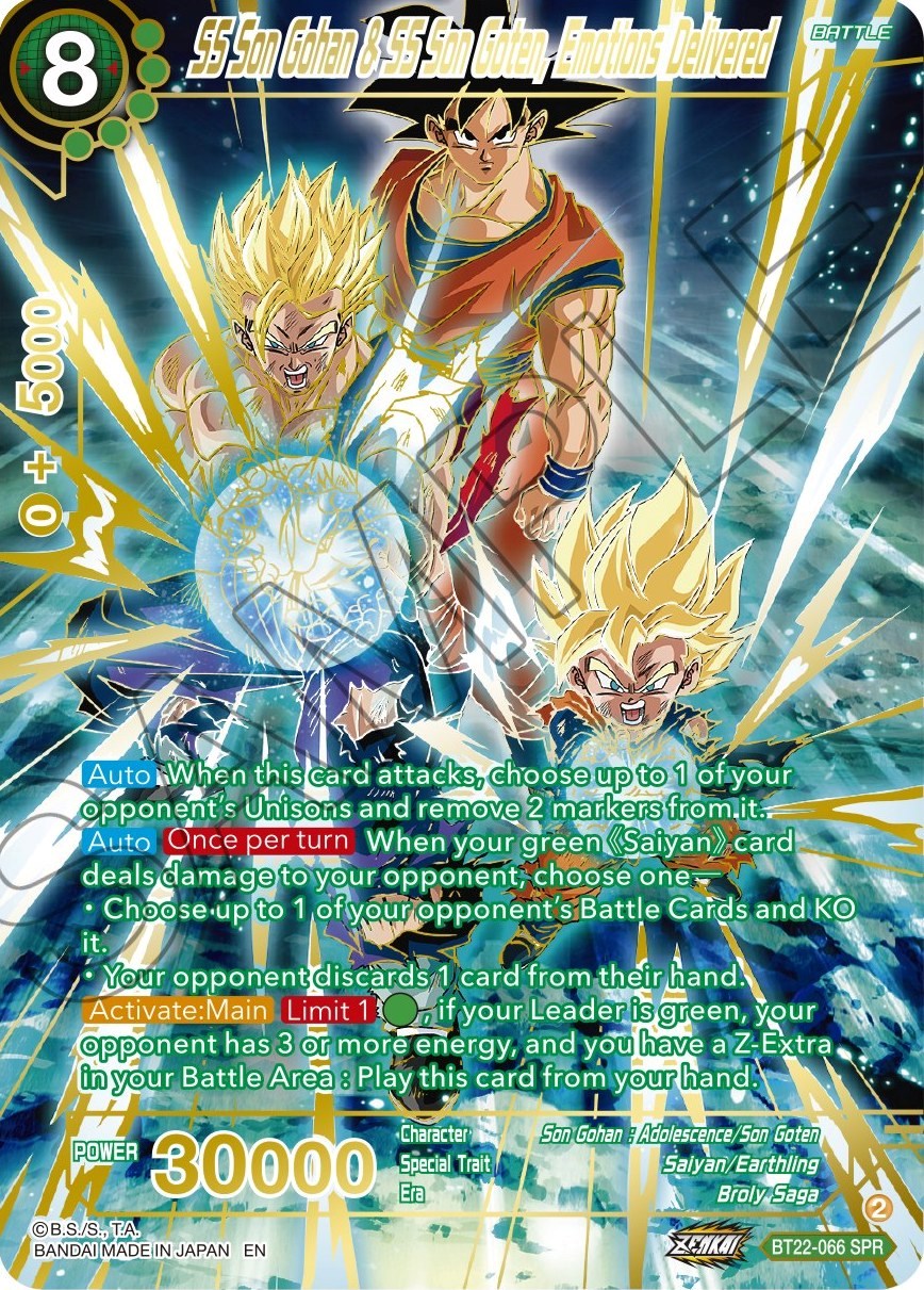 SS Son Gohan & SS Son Goten, Emotions Delivered (SPR) (BT22-066) [Critical Blow] | Devastation Store