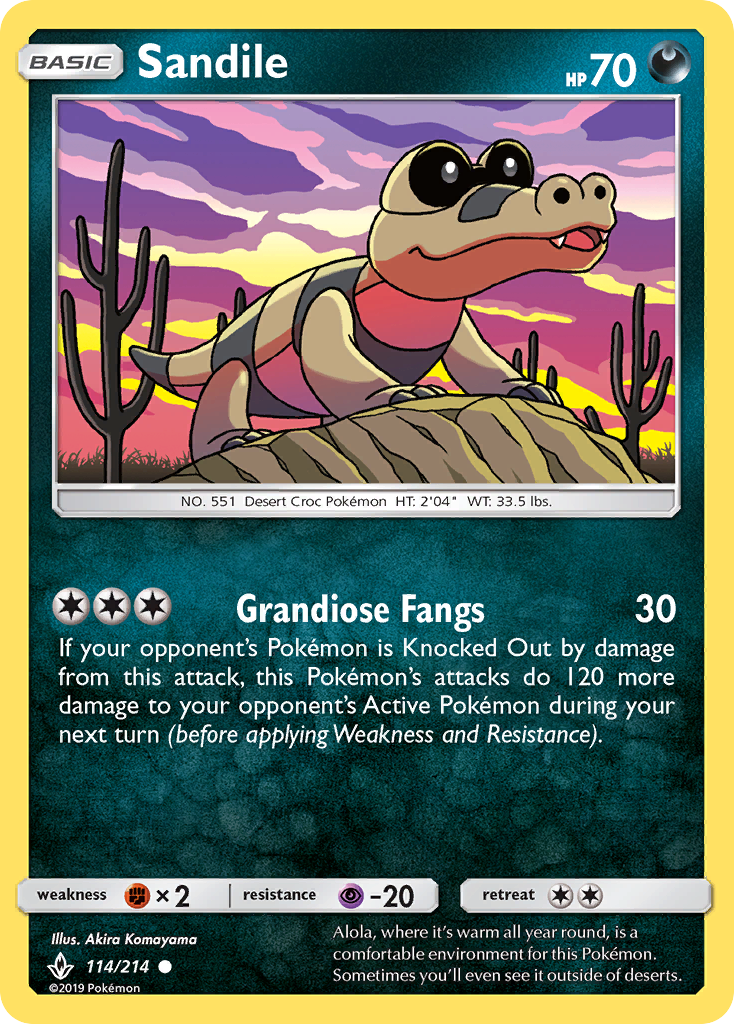 Sandile (114/214) [Sun & Moon: Unbroken Bonds] | Devastation Store