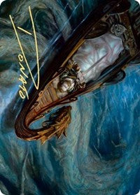 Funeral Longboat Art Card (Gold-Stamped Signature) [Kaldheim: Art Series] | Devastation Store