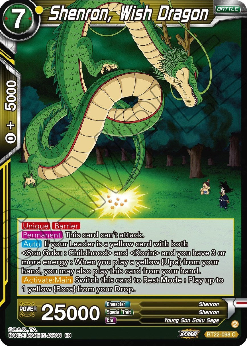 Shenron, Wish Dragon (BT22-098) [Critical Blow] | Devastation Store