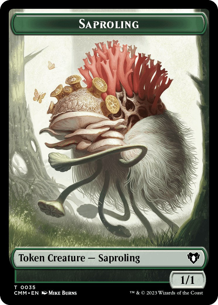 Saproling // Elf Druid Double-Sided Token [Commander Masters Tokens] | Devastation Store