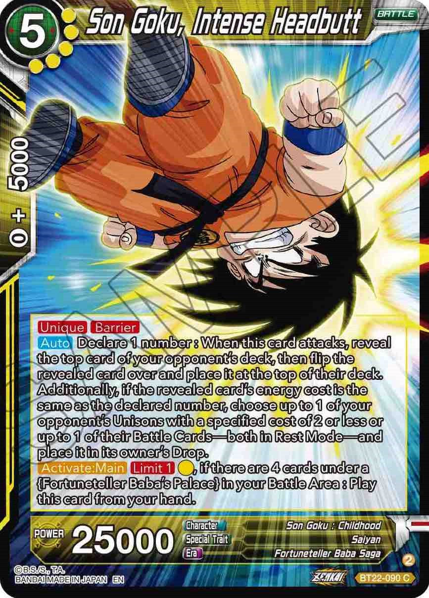 Son Goku, Intense Headbutt (BT22-090) [Critical Blow] | Devastation Store