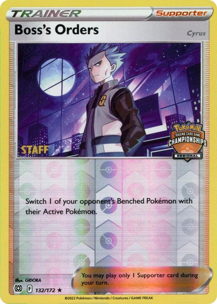 Boss's Orders (132/172) (Regional Championship Promo) (Staff) [Sword & Shield: Brilliant Stars] | Devastation Store