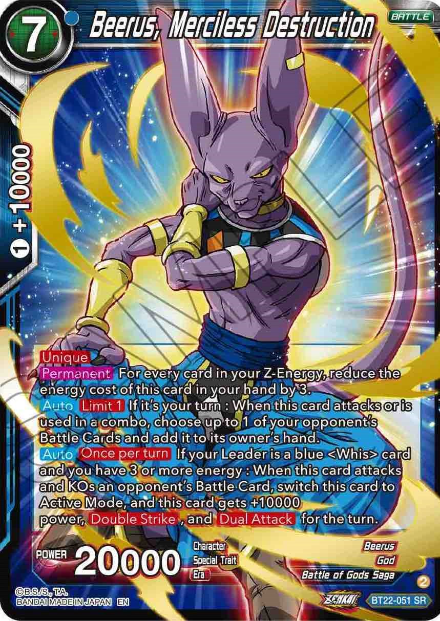 Beerus, Merciless Destruction (BT22-051) [Critical Blow] | Devastation Store