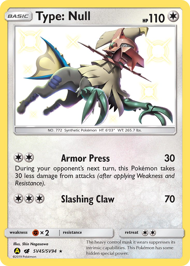 Type: Null (SV45/SV94) [Sun & Moon: Hidden Fates - Shiny Vault] | Devastation Store