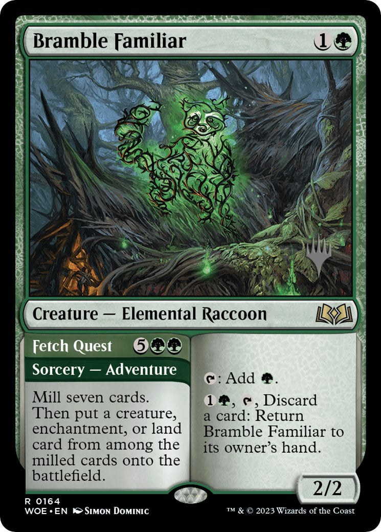 Bramble Familiar // Fetch Quest (Promo Pack) [Wilds of Eldraine Promos] | Devastation Store