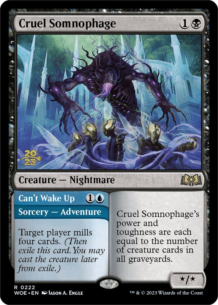 Cruel Somnophage // Can't Wake Up (Promo Pack) [Wilds of Eldraine Promos] | Devastation Store