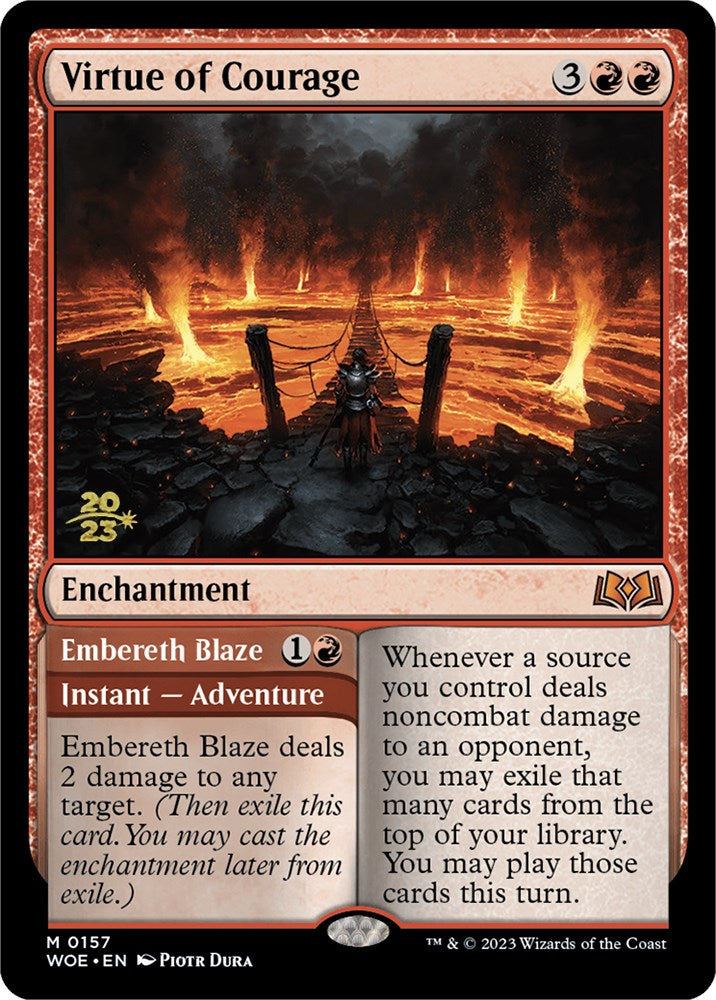 Virtue of Courage // Embereth Blaze [Wilds of Eldraine Prerelease Promos] | Devastation Store