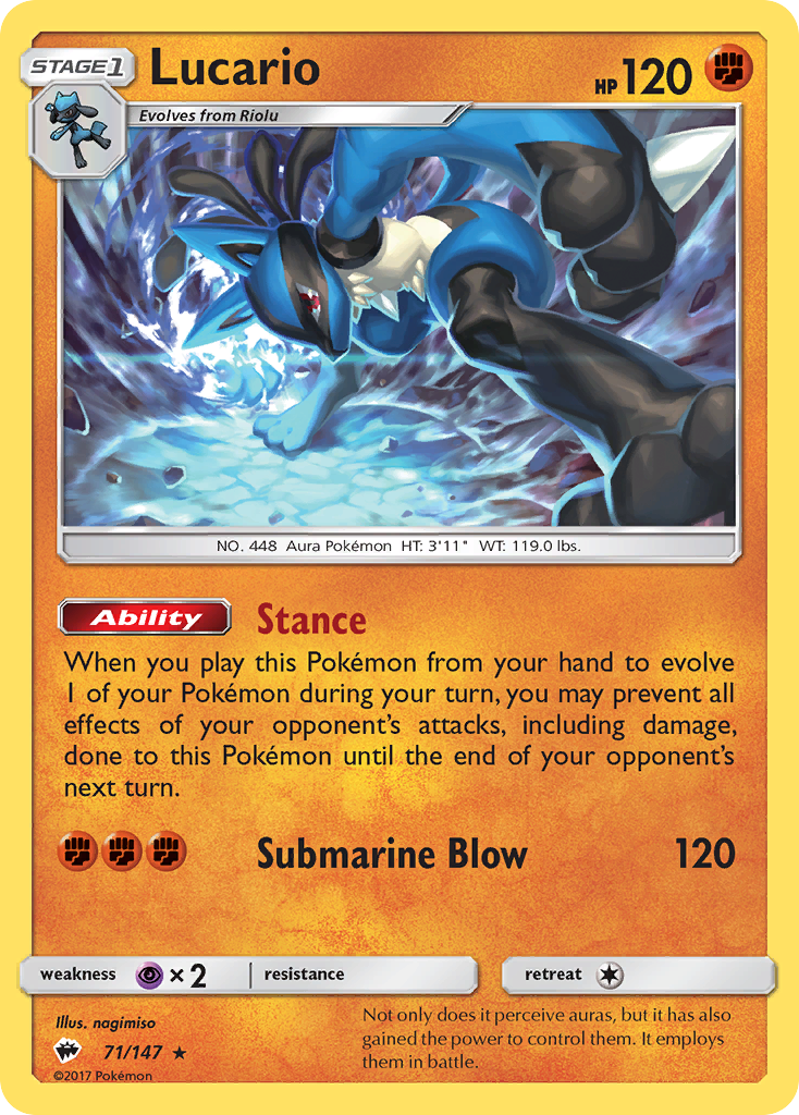 Lucario (71/147) [Sun & Moon: Burning Shadows] | Devastation Store