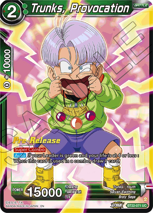 Trunks, Provocation (BT22-071) [Critical Blow Prerelease Promos] | Devastation Store