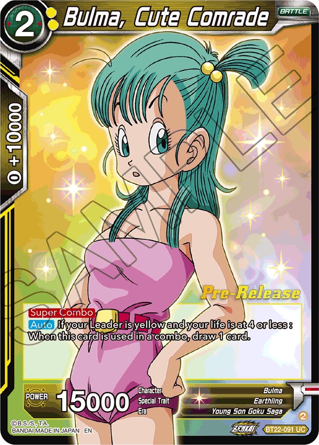 Bulma, Cute Comrade (BT22-091) [Critical Blow Prerelease Promos] | Devastation Store