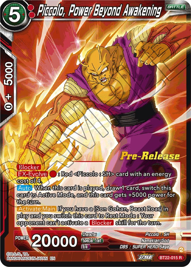 Piccolo, Power Beyond Awakening (BT22-015) [Critical Blow Prerelease Promos] | Devastation Store