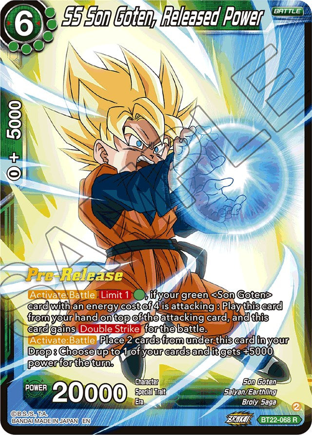 SS Son Goten, Released Power (BT22-068) [Critical Blow Prerelease Promos] | Devastation Store