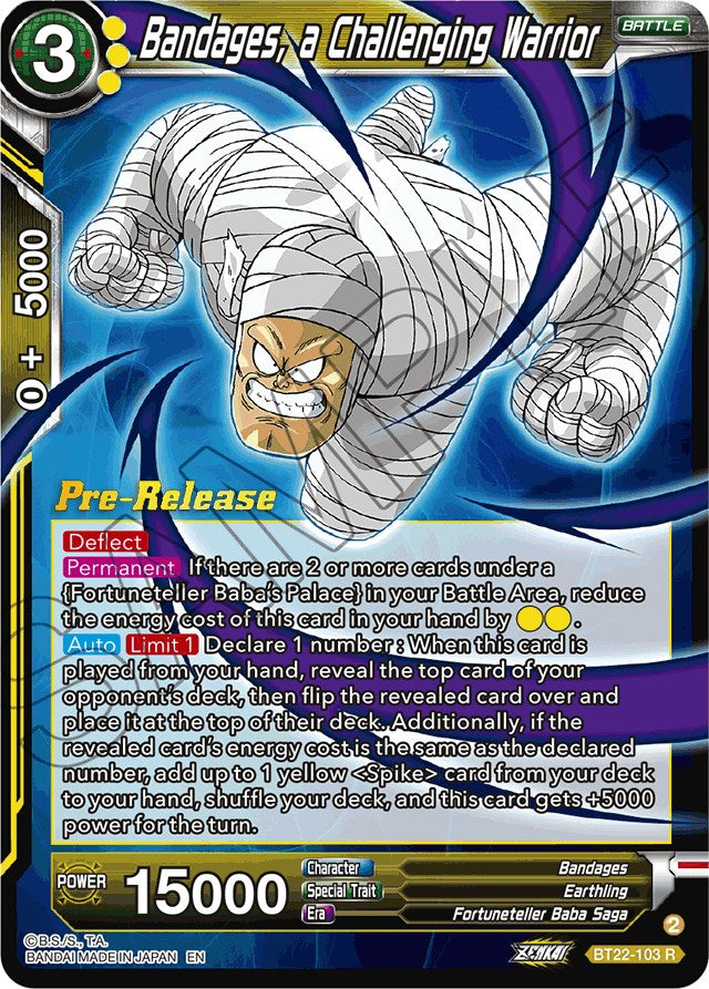 Bandages, a Challenging Warrior (BT22-103) [Critical Blow Prerelease Promos] | Devastation Store