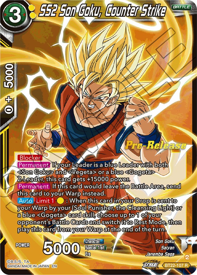 SS2 Son Goku, Counter Strike (BT22-107) [Critical Blow Prerelease Promos] | Devastation Store