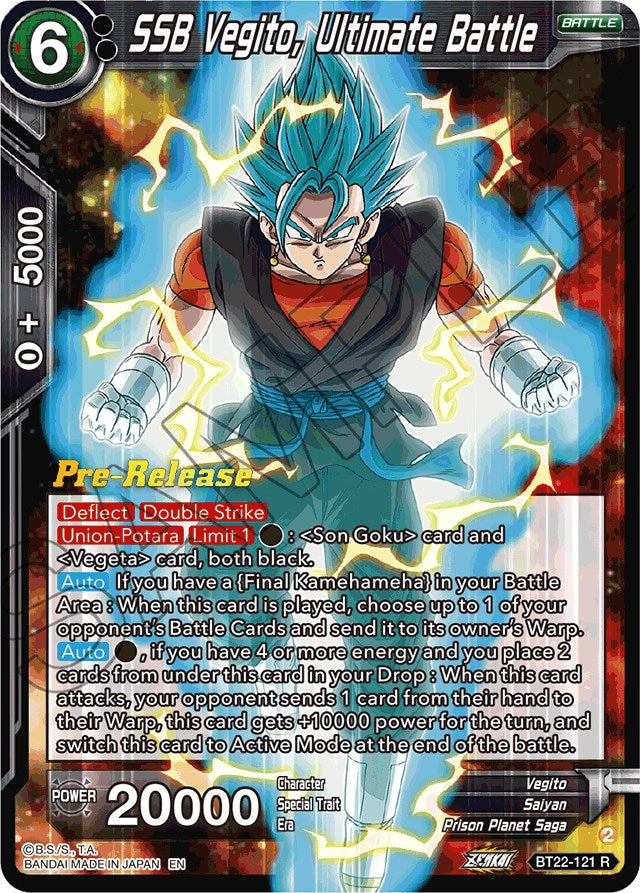 SSB Vegito, Ultimate Battle (BT22-121) [Critical Blow Prerelease Promos] | Devastation Store