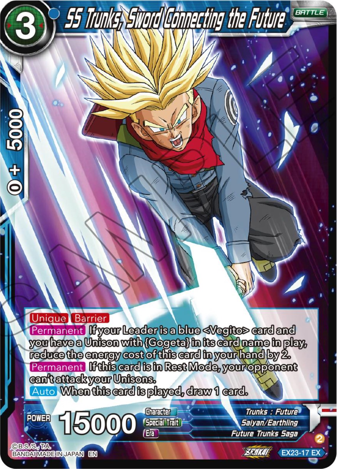 SS Trunks, Sword Connecting the Future (EX23-17) [Premium Anniversary Box 2023] | Devastation Store