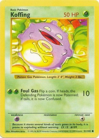 Koffing (51/102) [Base Set Shadowless Unlimited] | Devastation Store