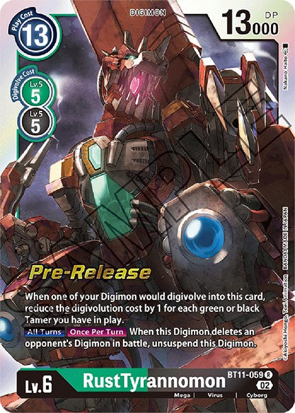 RustTyrannomon [BT11-059] [Dimensional Phase Pre-Release Promos] | Devastation Store