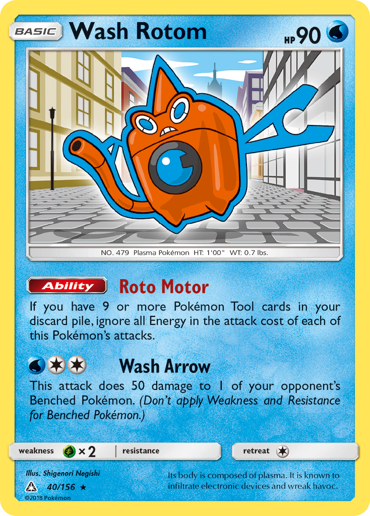 Wash Rotom (40/156) [Sun & Moon: Ultra Prism] | Devastation Store