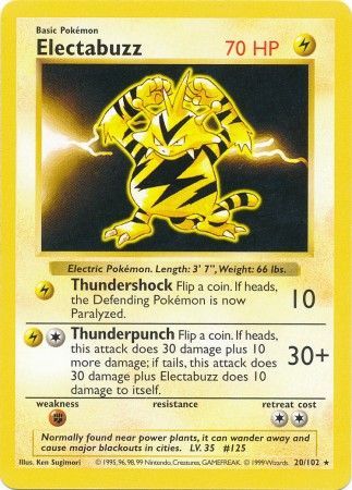 Electabuzz (20/102) [Base Set Shadowless Unlimited] | Devastation Store