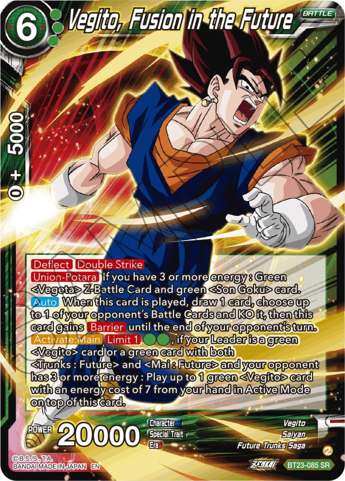 Vegito, Fusion in the Future (BT23-085) [Perfect Combination] | Devastation Store