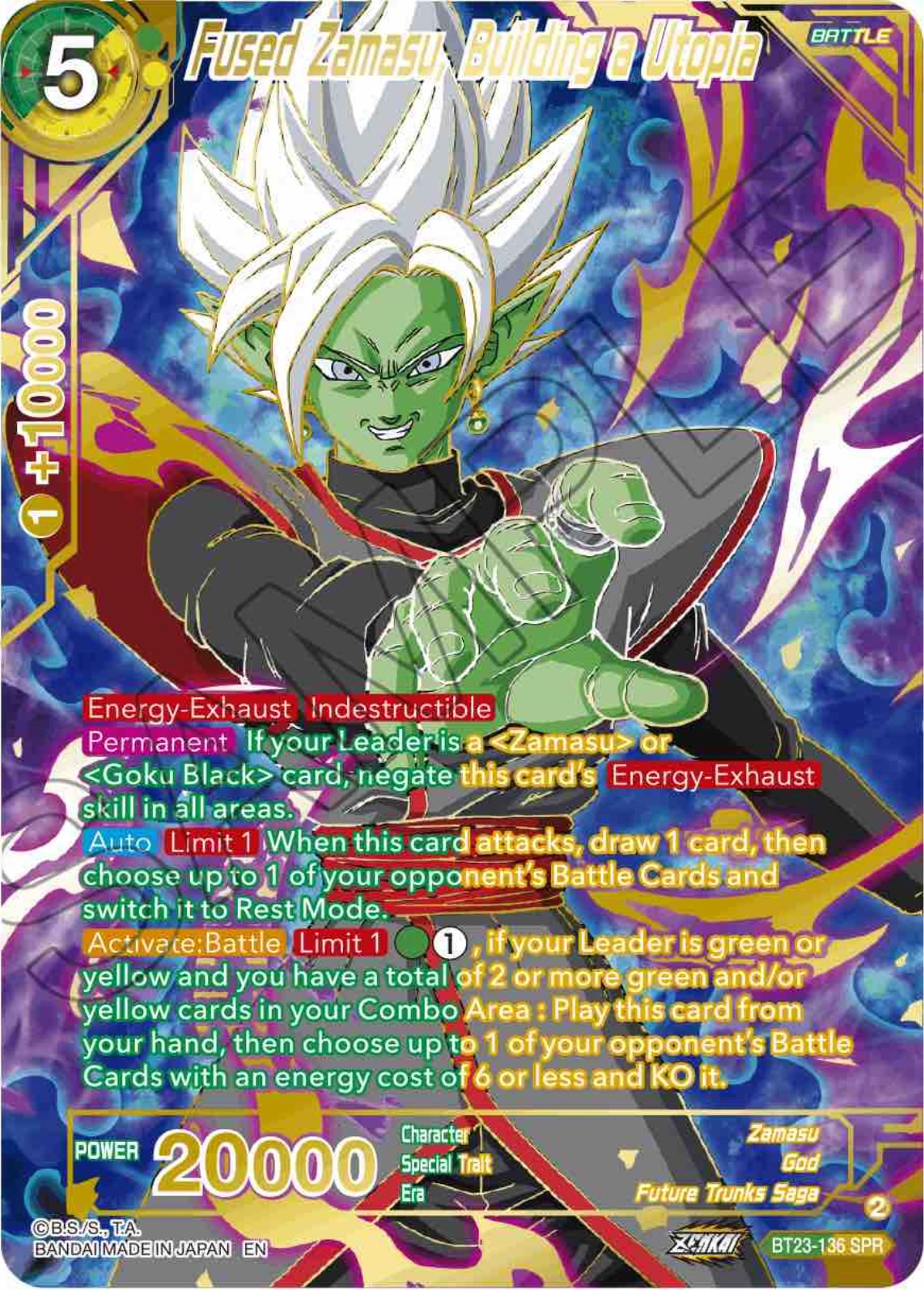 Fused Zamasu, Building a Utopia (SPR) (BT23-136) [Perfect Combination] | Devastation Store