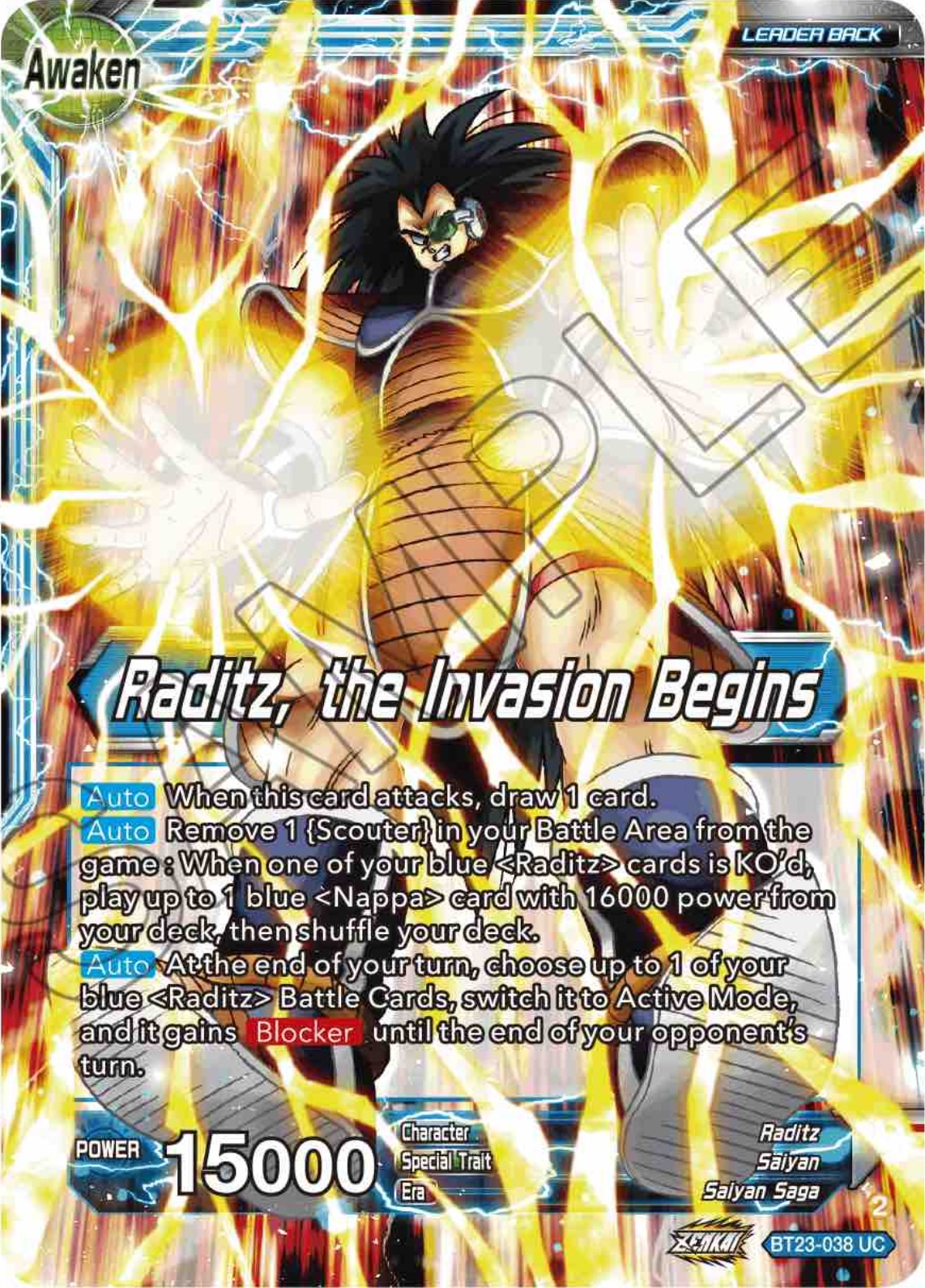 Raditz // Raditz, the Invasion Begins (BT23-038) [Perfect Combination] | Devastation Store