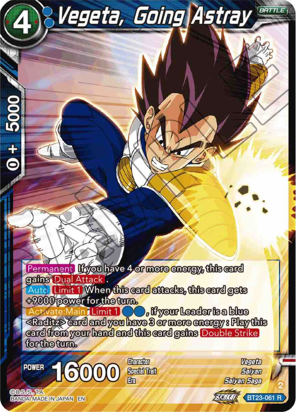 Vegeta, Going Astray (BT23-061) [Perfect Combination] | Devastation Store
