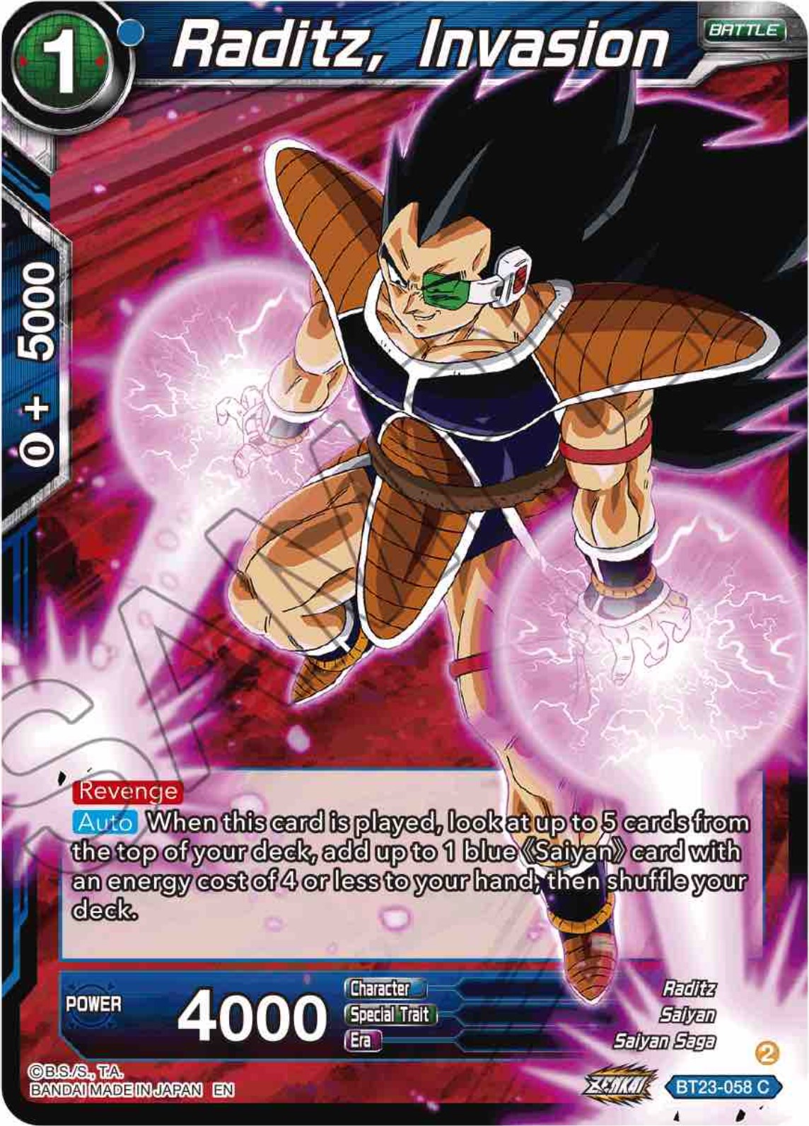 Raditz, Invasion (BT23-058) [Perfect Combination] | Devastation Store