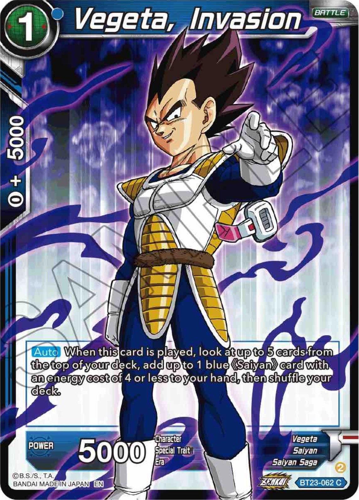 Vegeta, Invasion (BT23-062) [Perfect Combination] | Devastation Store