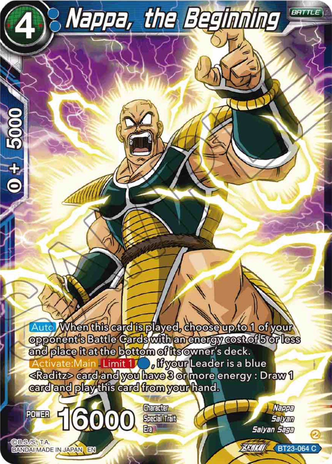 Nappa, the Beginning (BT23-064) [Perfect Combination] | Devastation Store