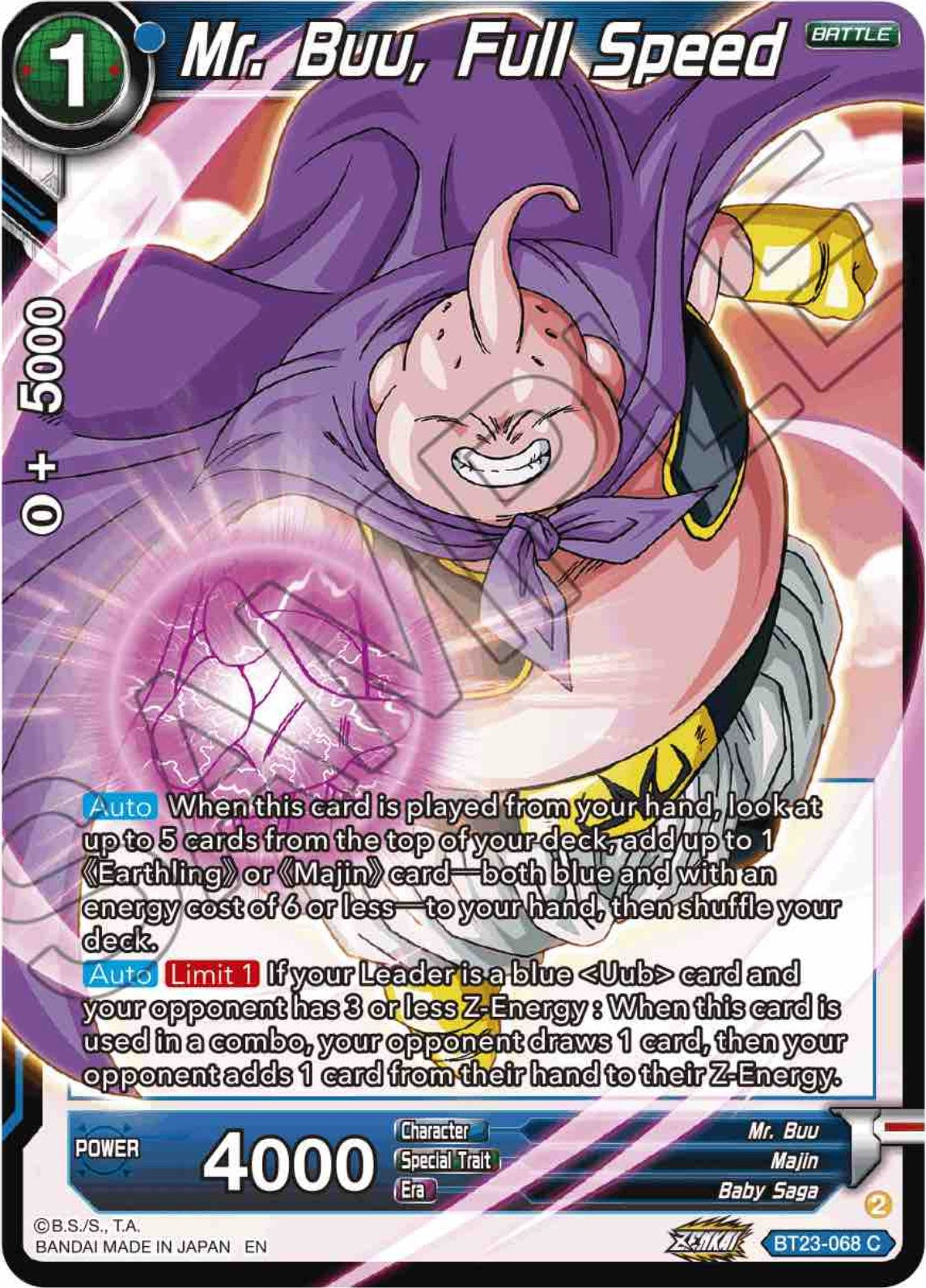 Mr. Buu, Full Speed (BT23-068) [Perfect Combination] | Devastation Store