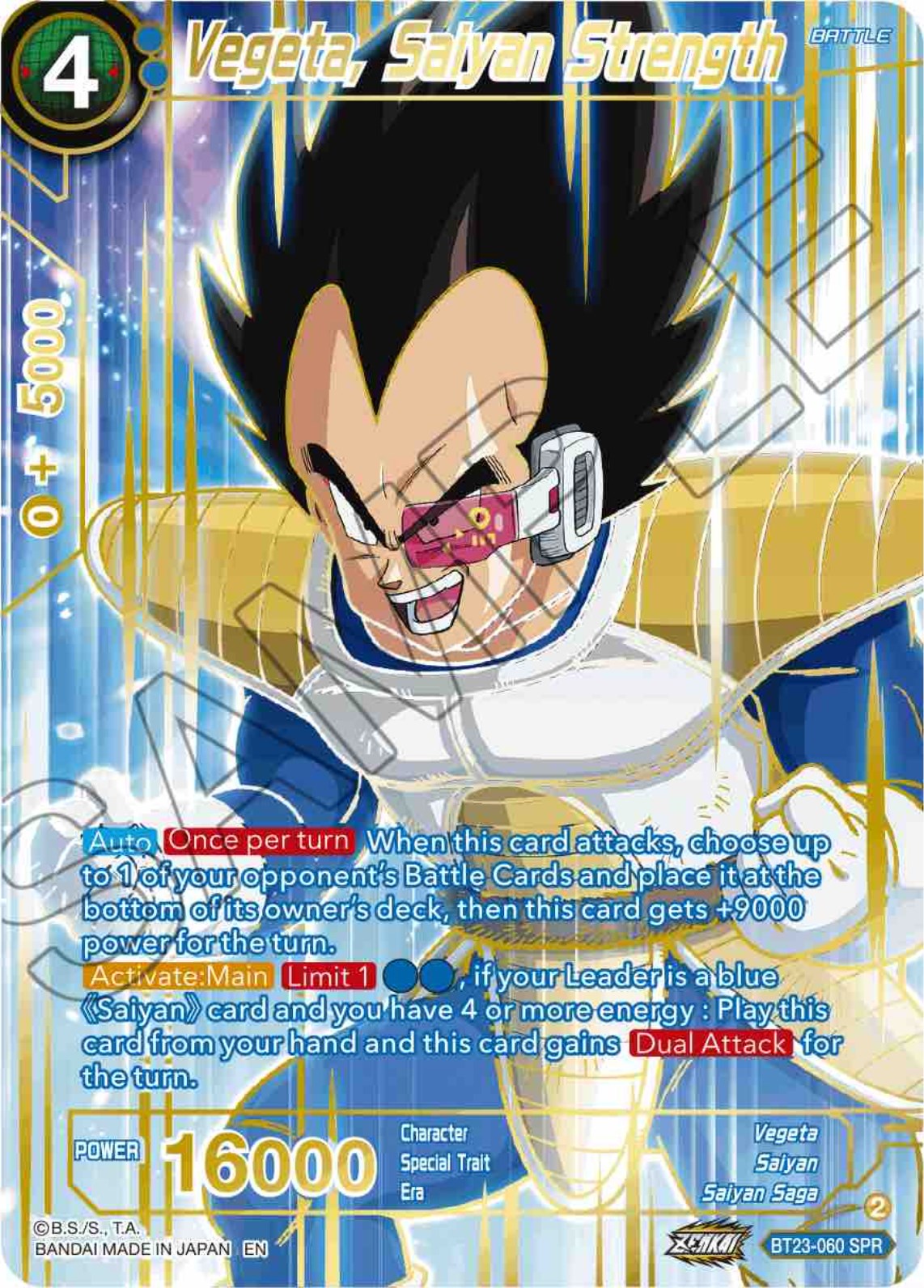 Vegeta, Saiyan Strength (SPR) (BT23-060) [Perfect Combination] | Devastation Store