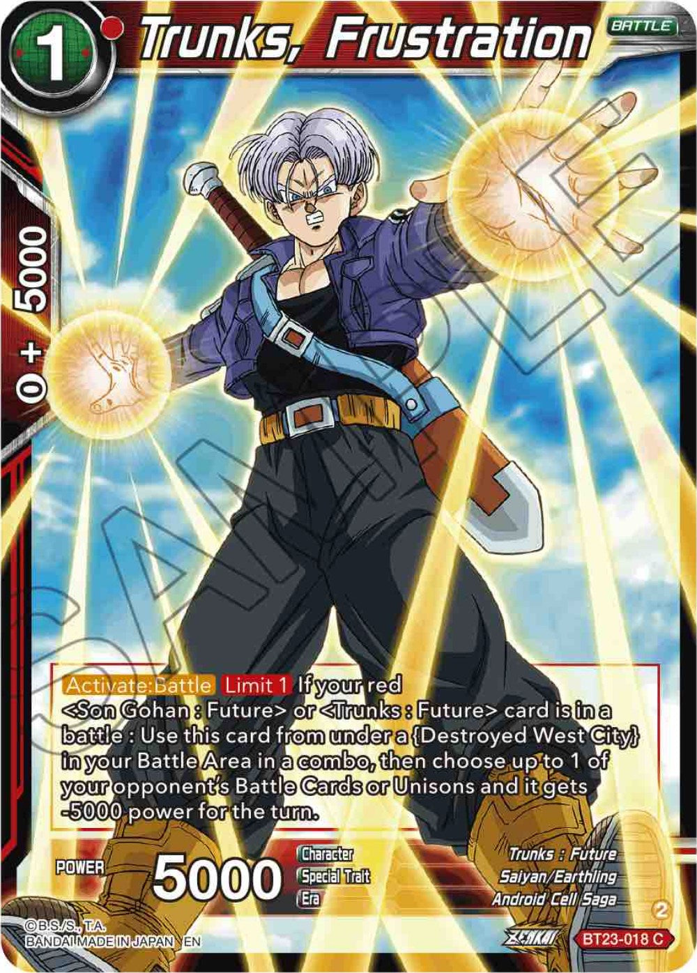 Trunks, Frustration (BT23-018) [Perfect Combination] | Devastation Store