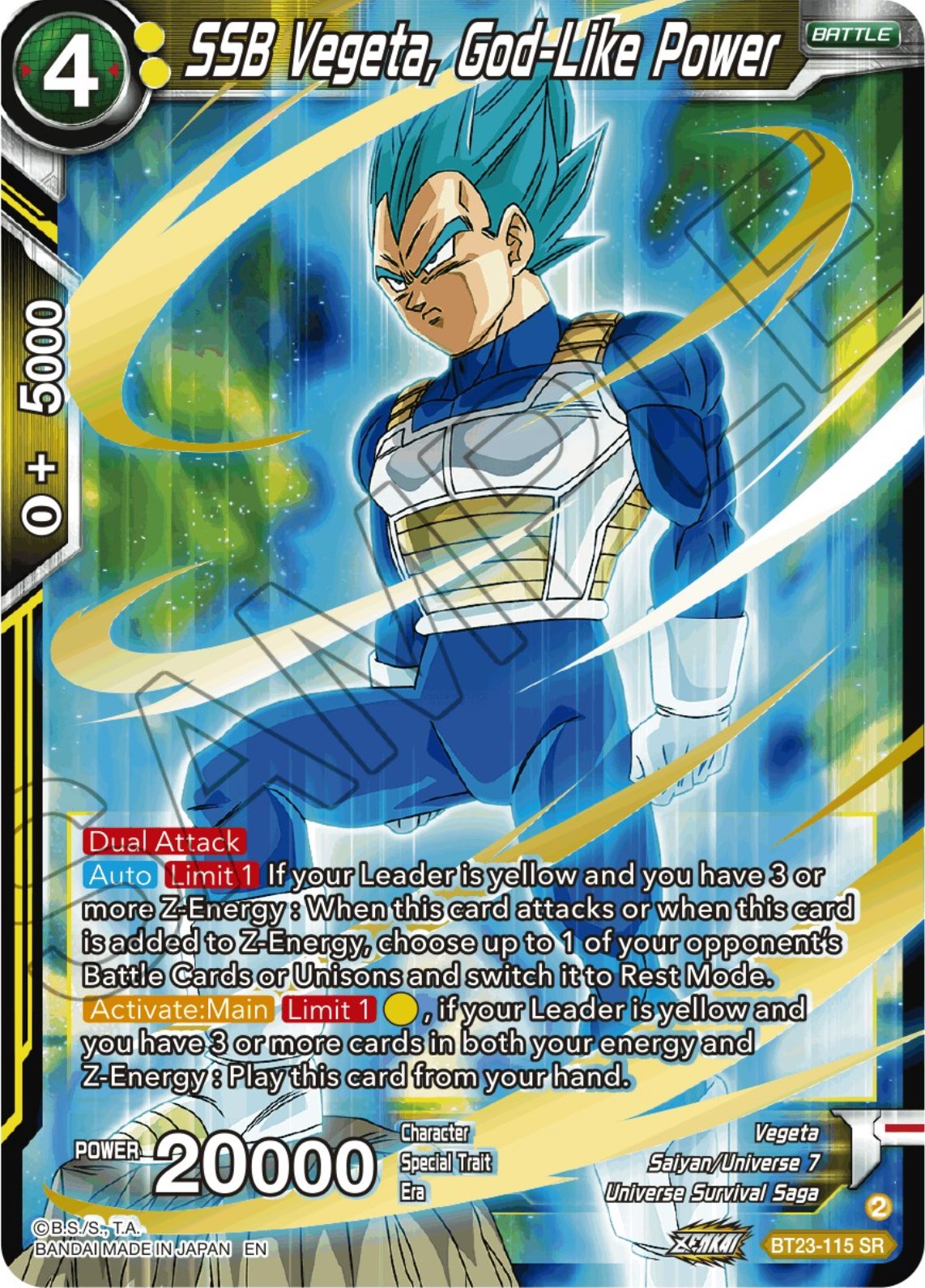 SSB Vegeta, God-Like Power (BT23-115) [Perfect Combination] | Devastation Store