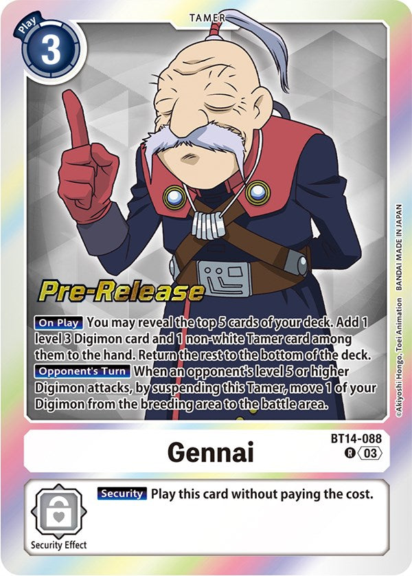 Gennai [BT14-088] [Blast Ace Pre-Release Cards] | Devastation Store